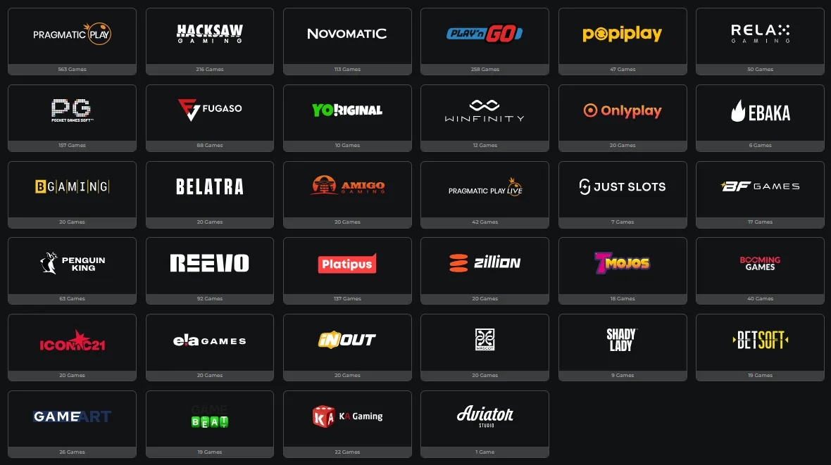wildies casino providers